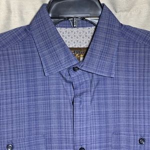 Blue denim look dress shirt xl